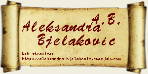 Aleksandra Bjelaković vizit kartica